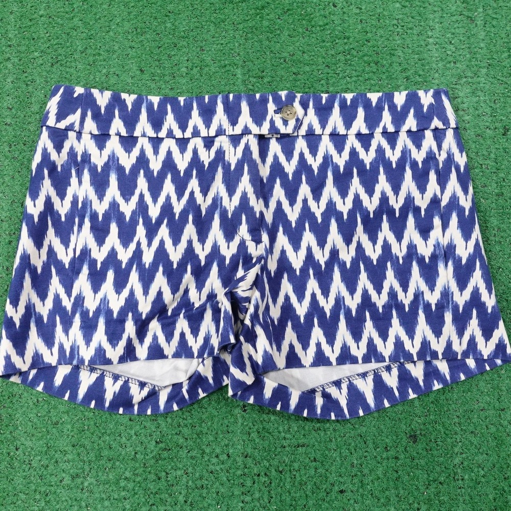 J.CREW Chino Shorts Womens Size 4 Blue Twill Flat Front 32 Waist‎ Pockets